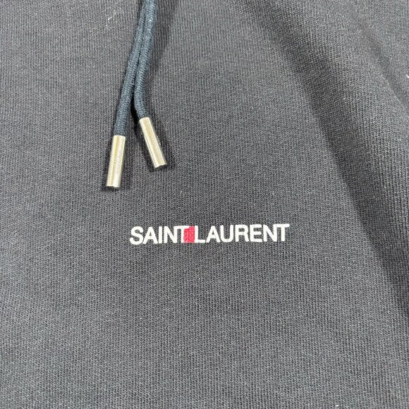 Saint Laurent Rive Gauche Logo Hoodie Black Size S 2018 - Picture 3 of 8